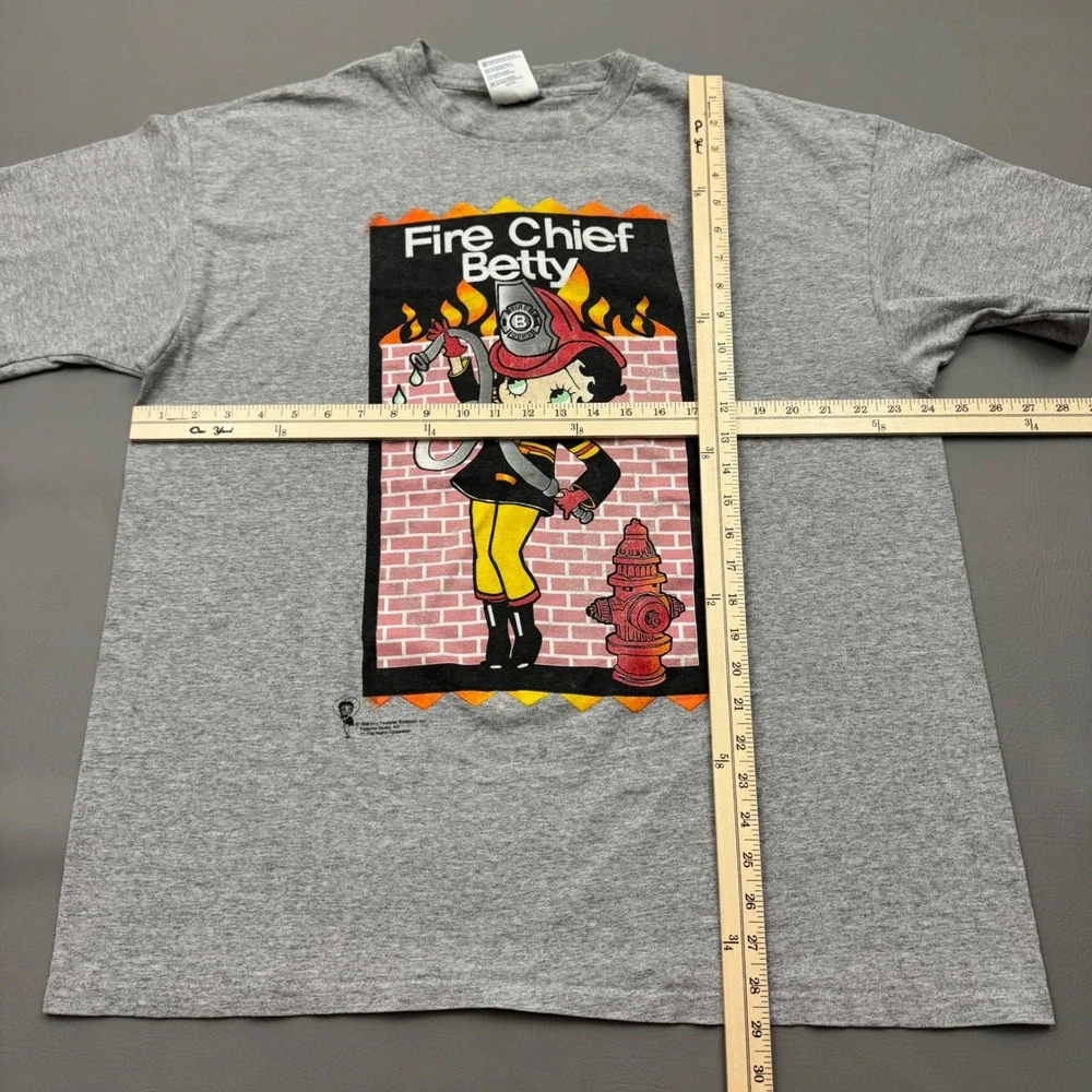 Vintage 90s Betty Boop Shirt Fire Chief Tee 1998 Sz 2XL